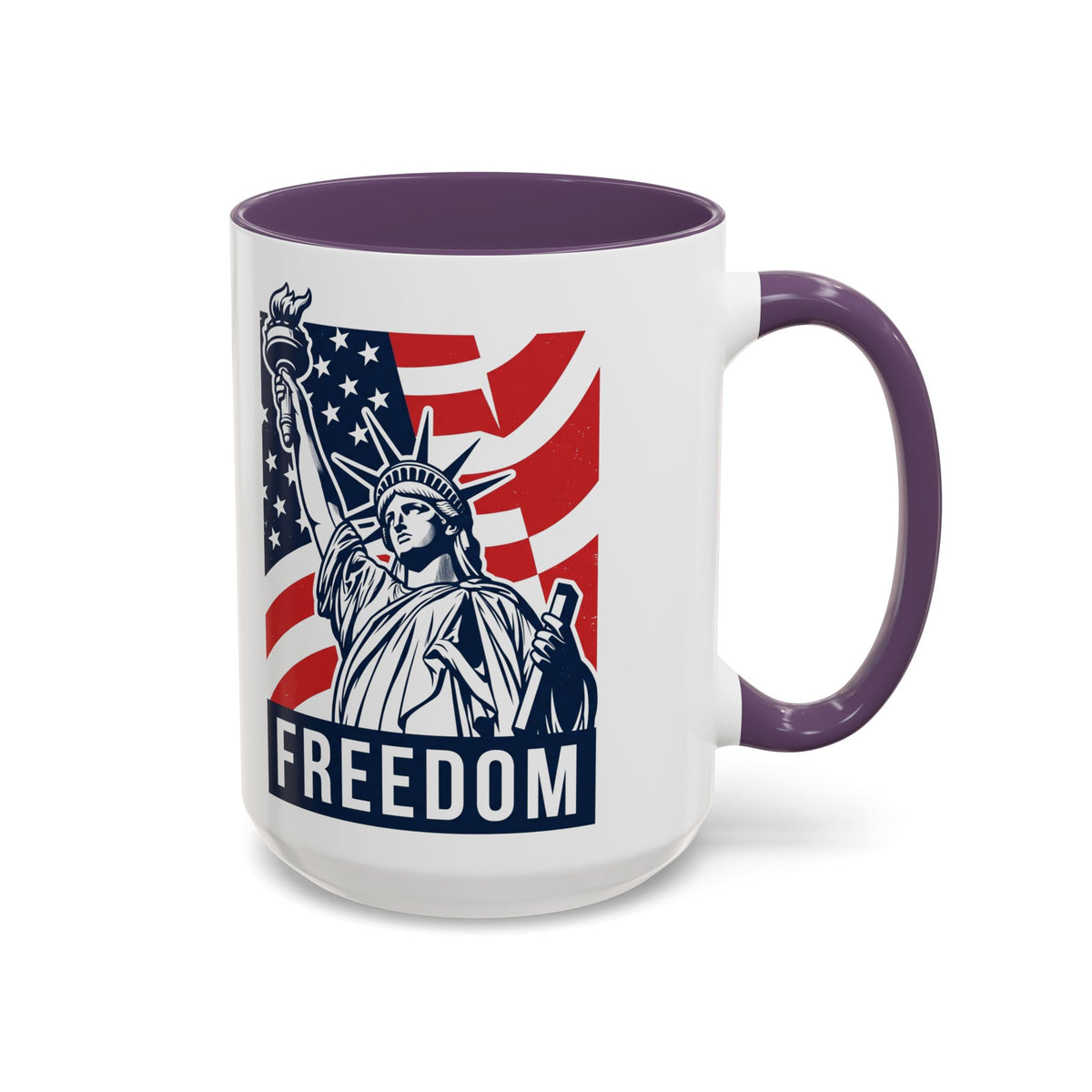 Freedom Statue Accent Coffee Mug — Patriotic Liberty 11/15oz