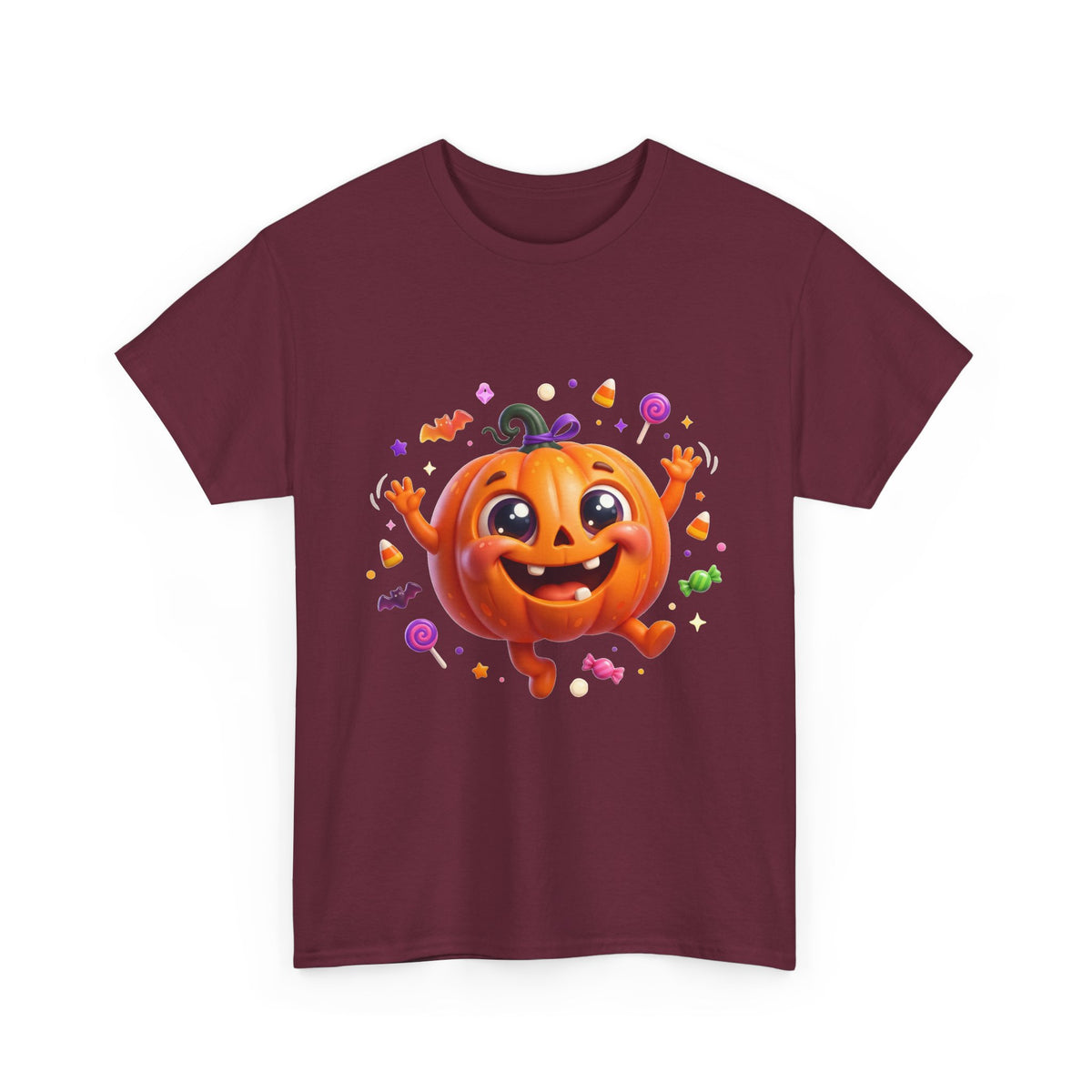 Halloween Pumpkin T‑Shirt — Happy Jack-O'-Lantern Candy Graphic Tee