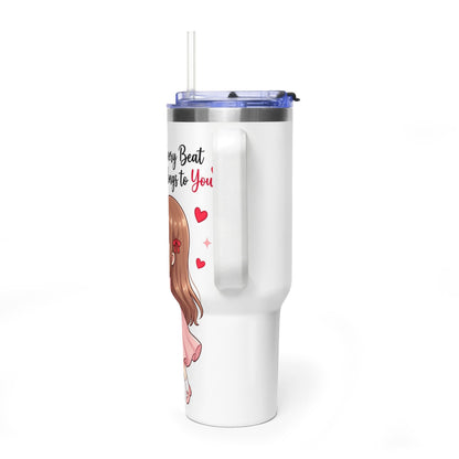 Cute Anime Boy Love Hearts 40oz Travel Tumbler