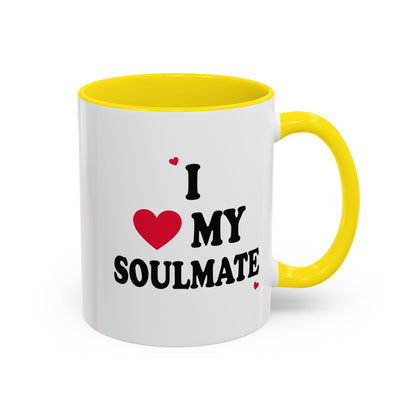 I Love My Soulmate Accent Coffee Mug