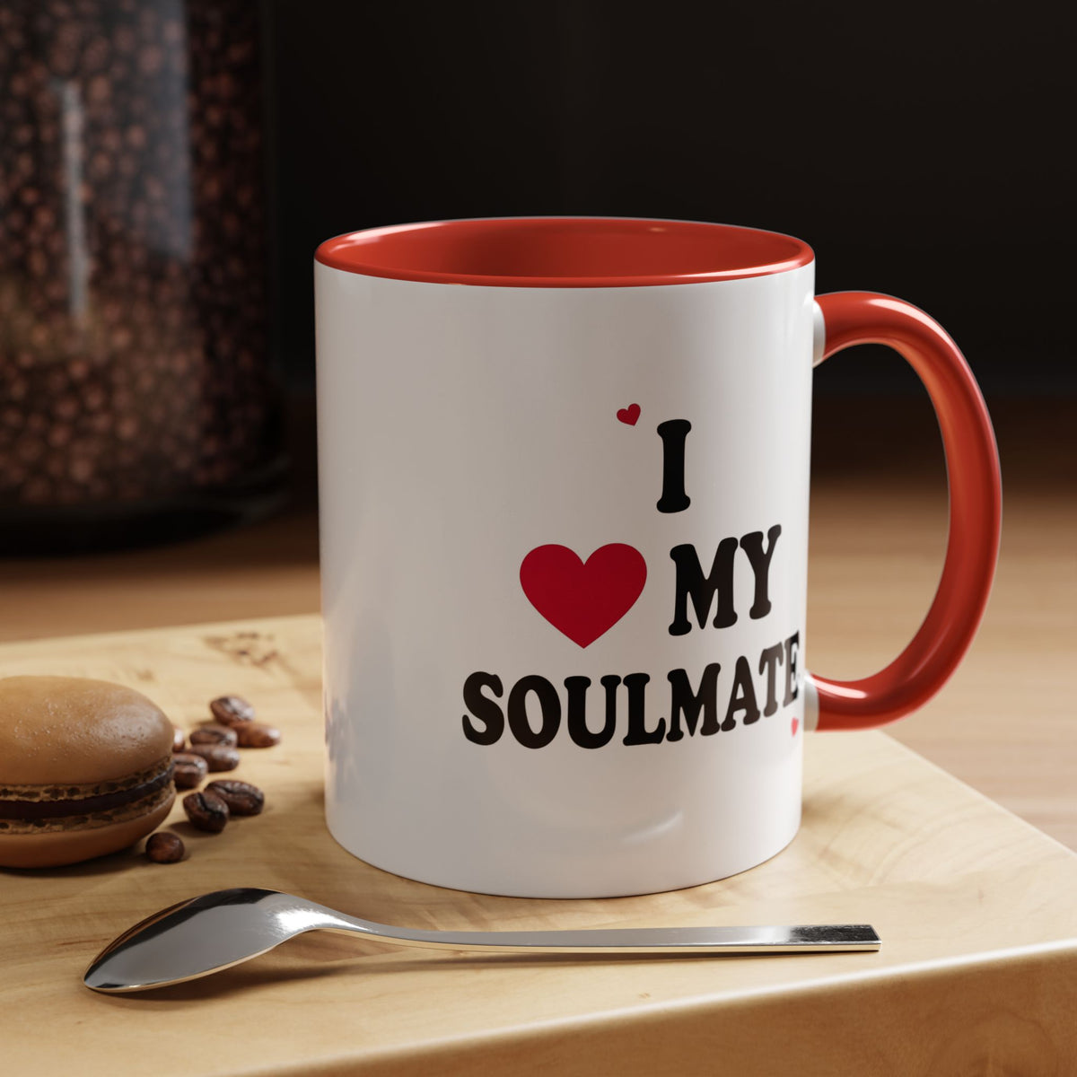 I Love My Soulmate Accent Coffee Mug