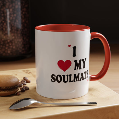 I Love My Soulmate Accent Coffee Mug