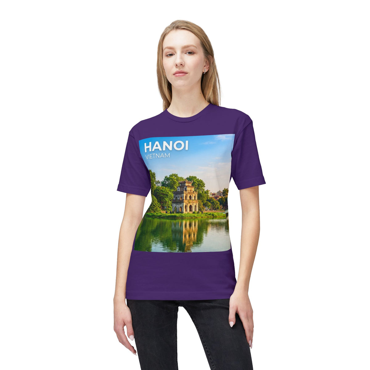 Hanoi Vietnam Travel T-Shirt – Hoan Kiem Lake Temple Photo Tee