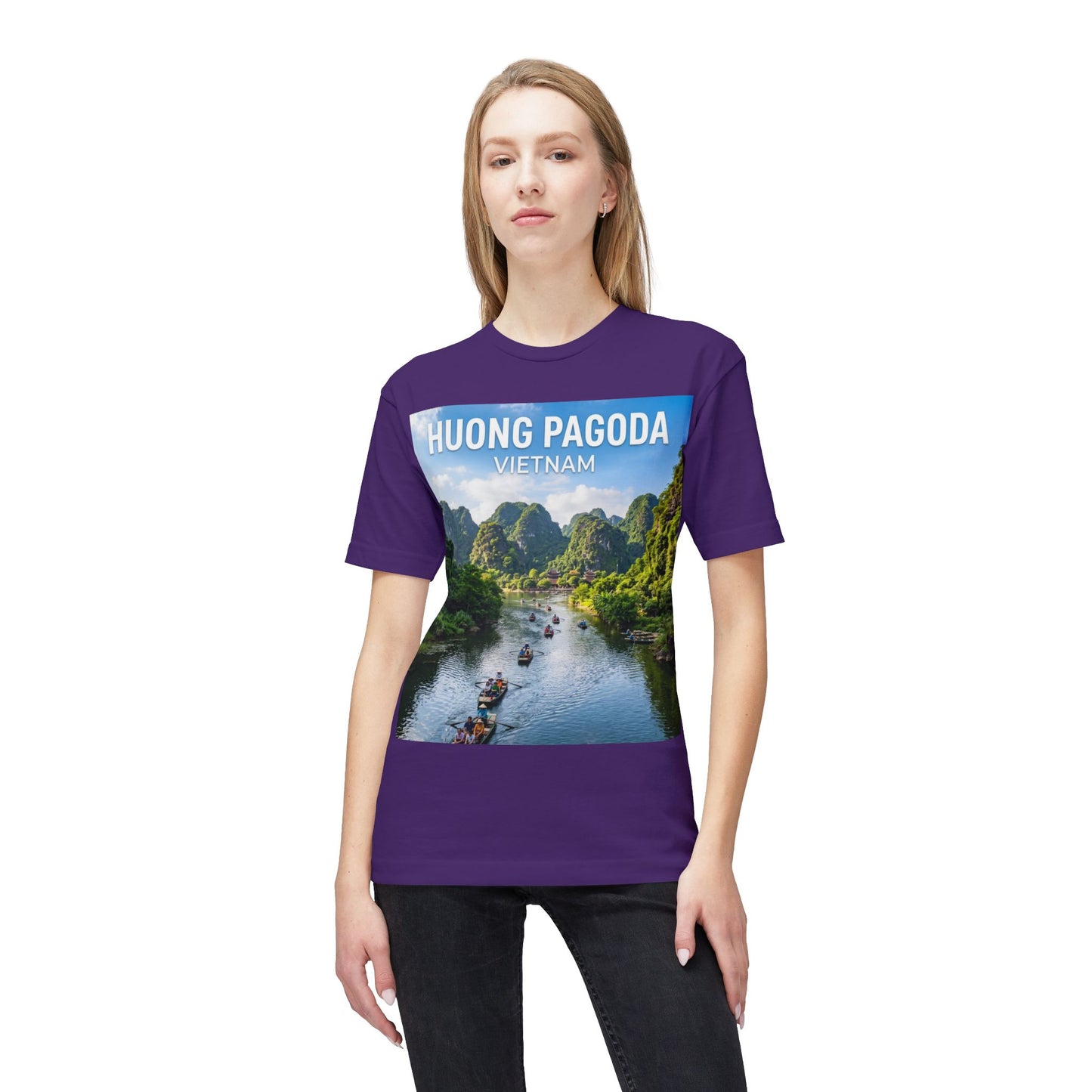 Huong Pagoda Vietnam T-Shirt — Scenic Ninh Binh River Travel Tee