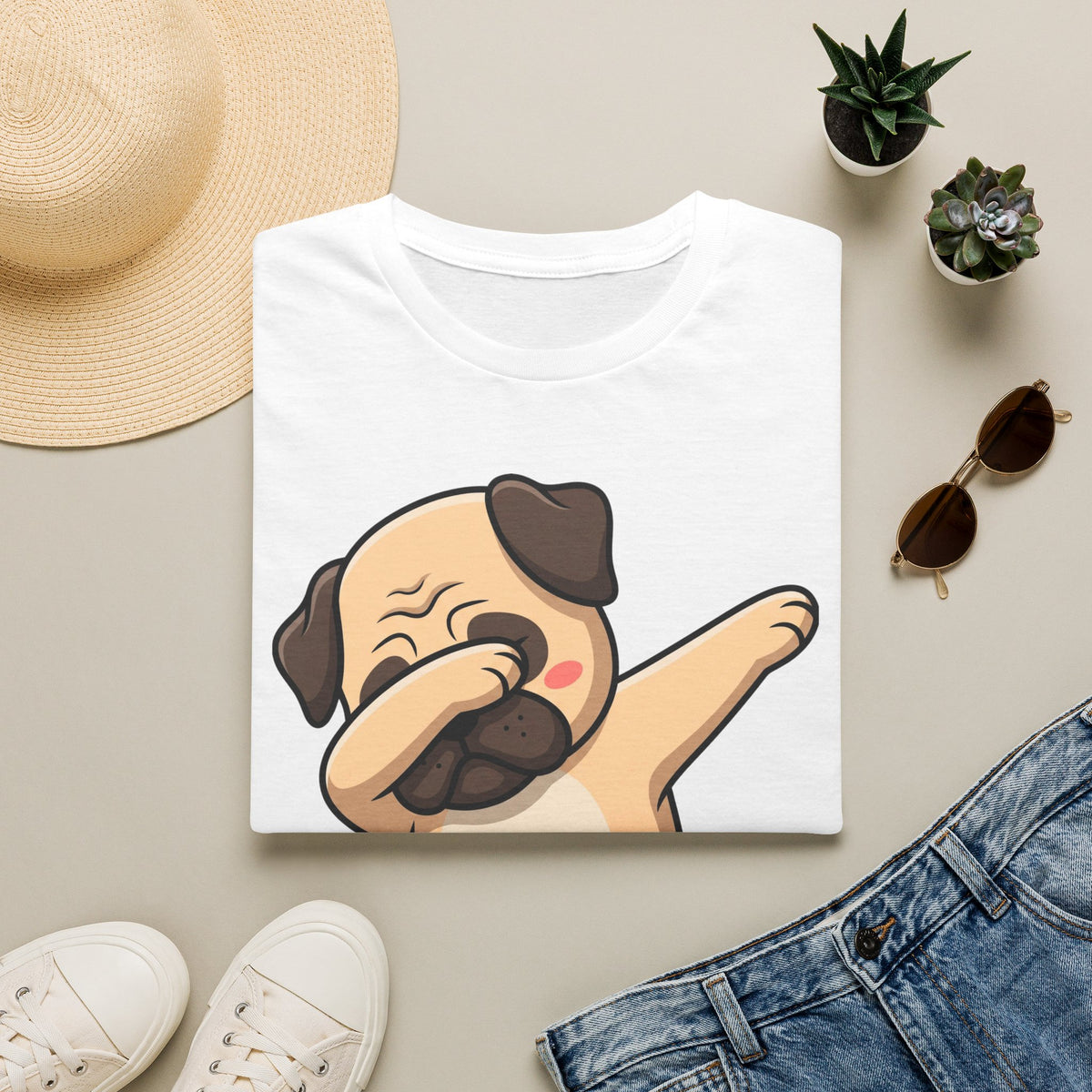 Dabbing Pug T-Shirt — Cute Dab Dog Graphic Tee