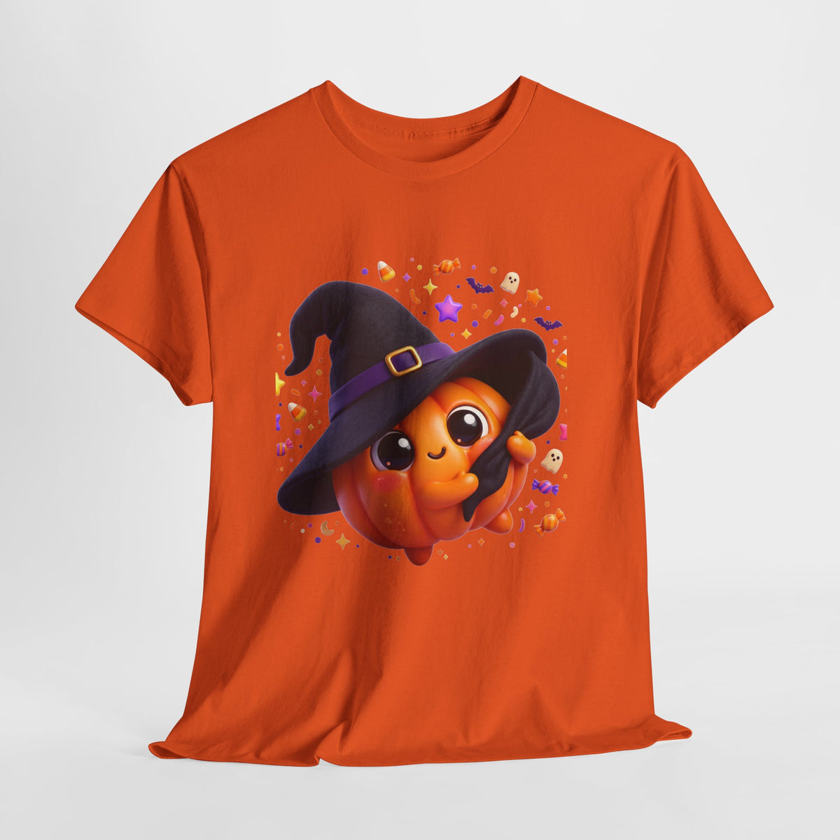 Pumpkin Witch T-Shirt — Cute Halloween Jack-o'-Lantern with Witch Hat