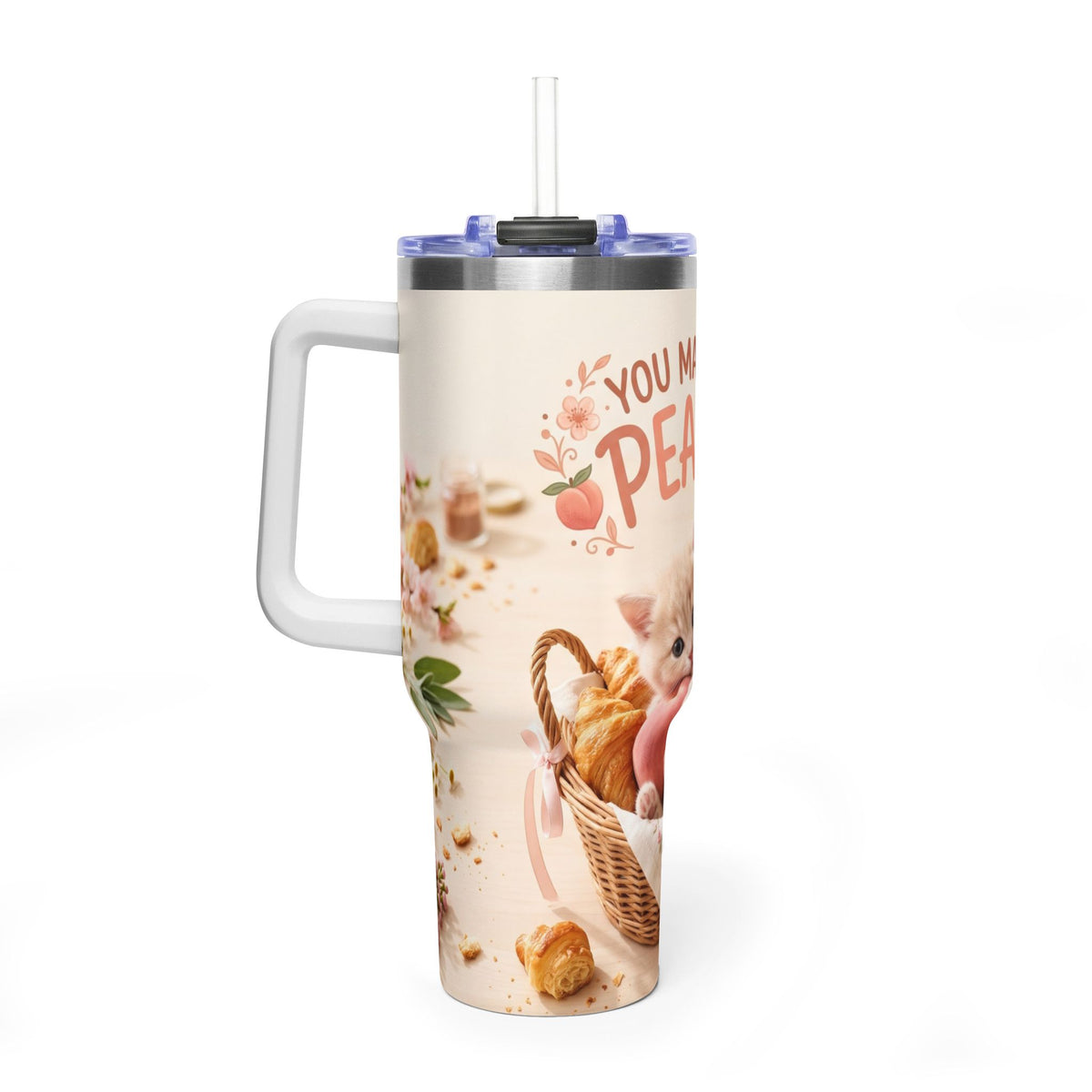 You Make Life Peachy Cat 40oz Travel Tumbler