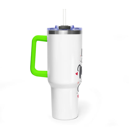40oz Love-Themed Thermal Tumbler with Handle
