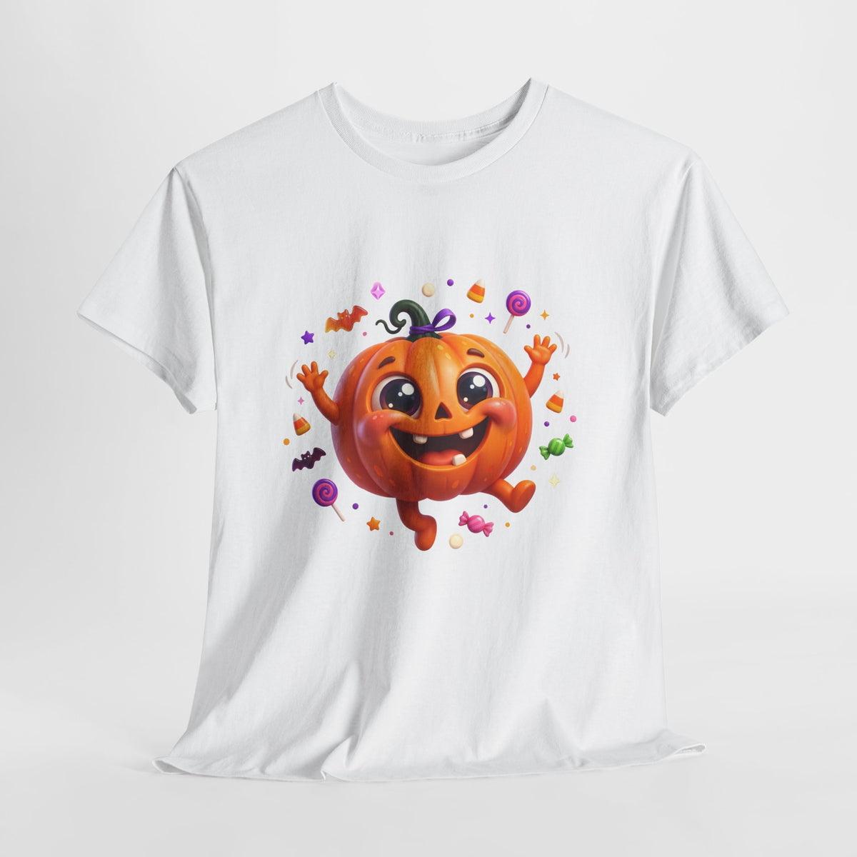Halloween Pumpkin T‑Shirt — Happy Jack-O'-Lantern Candy Graphic Tee