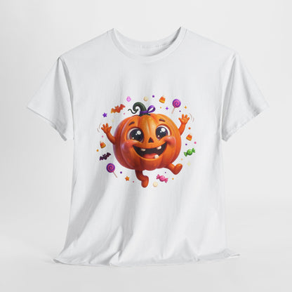 Halloween Pumpkin T‑Shirt — Happy Jack-O'-Lantern Candy Graphic Tee