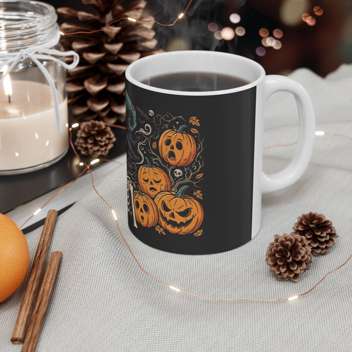 Halloween Skeleton Witch Ceramic Mug (11oz, 15oz)