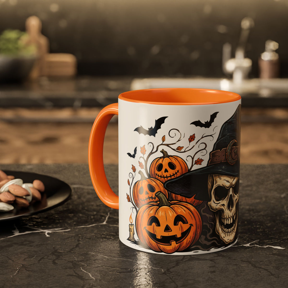 Halloween Skull & Jack-o'-Lantern Mug (11oz/15oz)