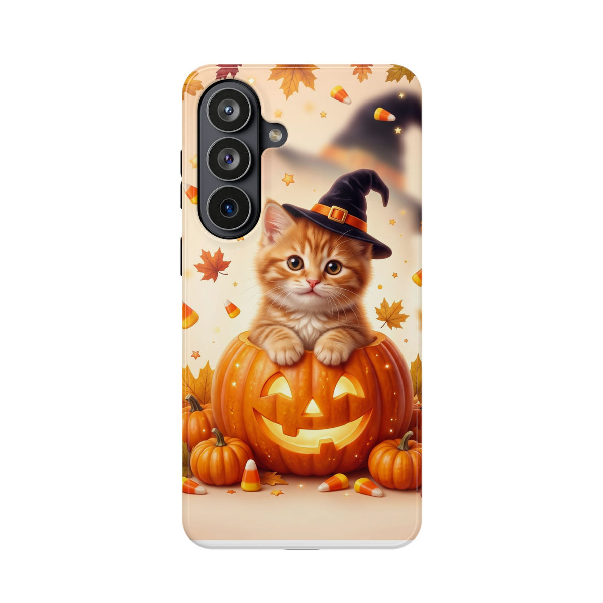Halloween Kitten Pumpkin Phone Case — Magnetic Impact-Resistant