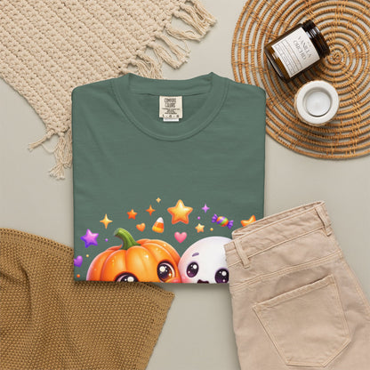 Halloween Pumpkin & Ghost T-Shirt — Cute Spooky Friends Graphic Tee