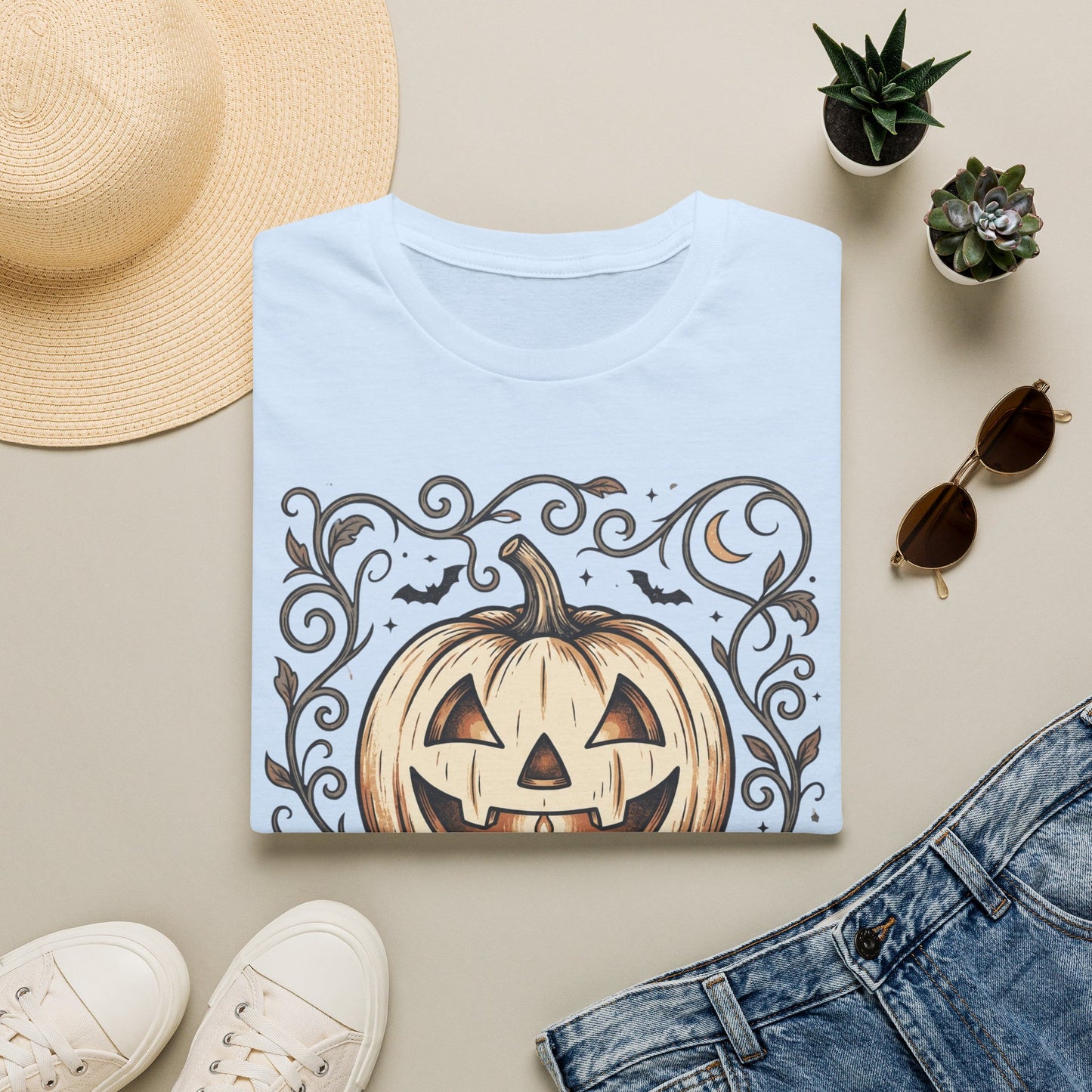 Halloween Pumpkin T-Shirt — "Haunted Harvest: Halloween Nights" Graphic Tee